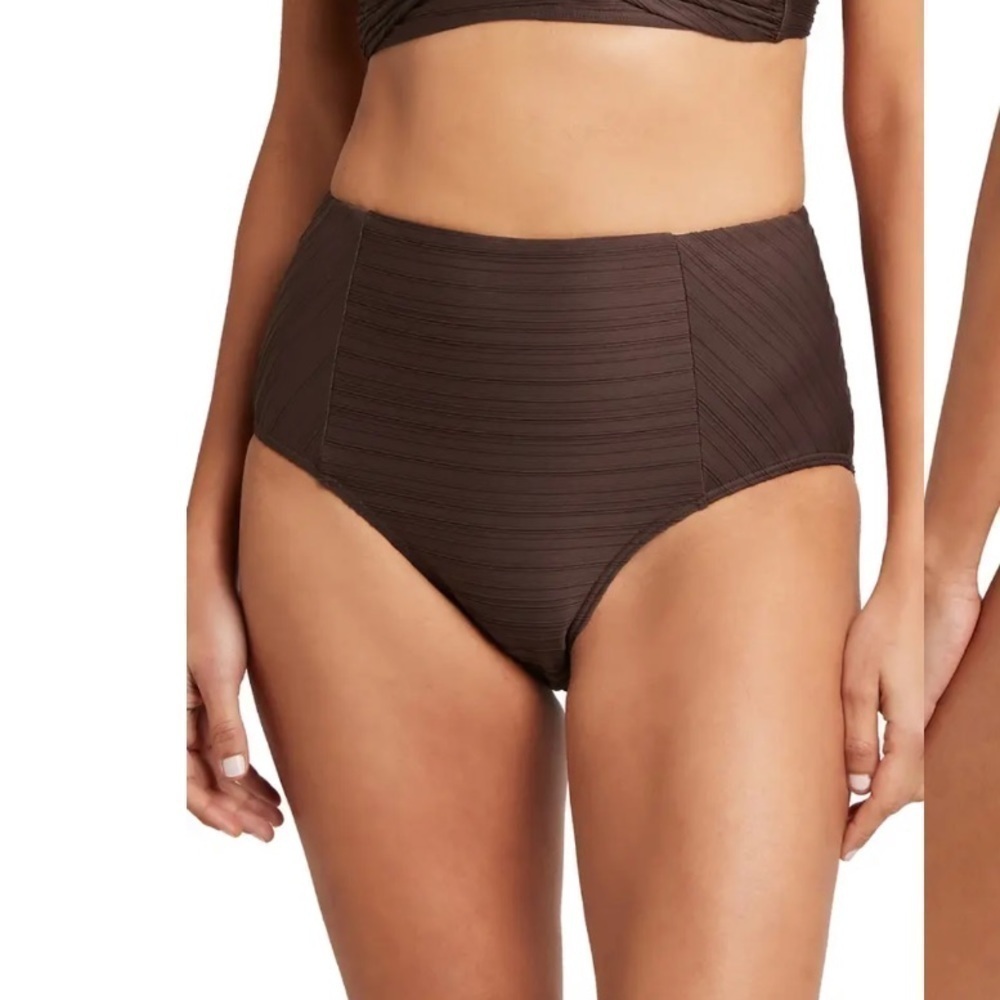 Sea level swim casablanca High waist bikini bottoms espresso US12 NWT